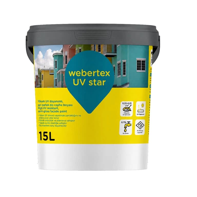 webertex UV star dış cephe boyası ambalajı